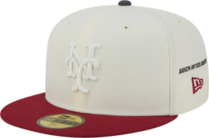 Nigel Sylvester x Rushmore New York Mets 40th Anniversary Chrome White/Brick Red 59Fifty New Era